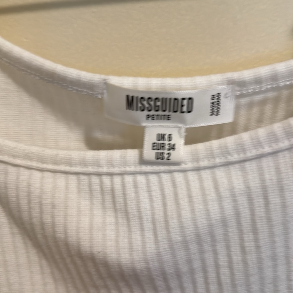 Missguided white rib bandage crop top - Picture 3 of 3